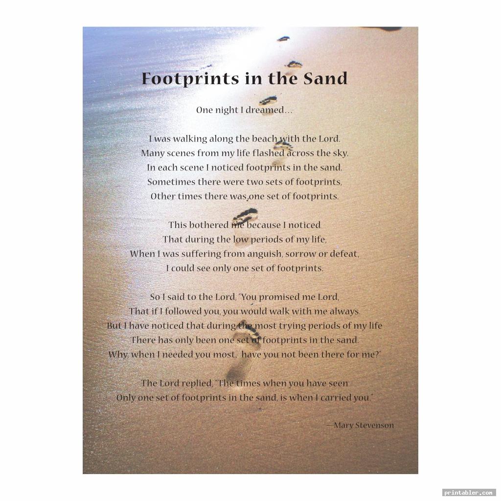 simple footprints in the sand version printable