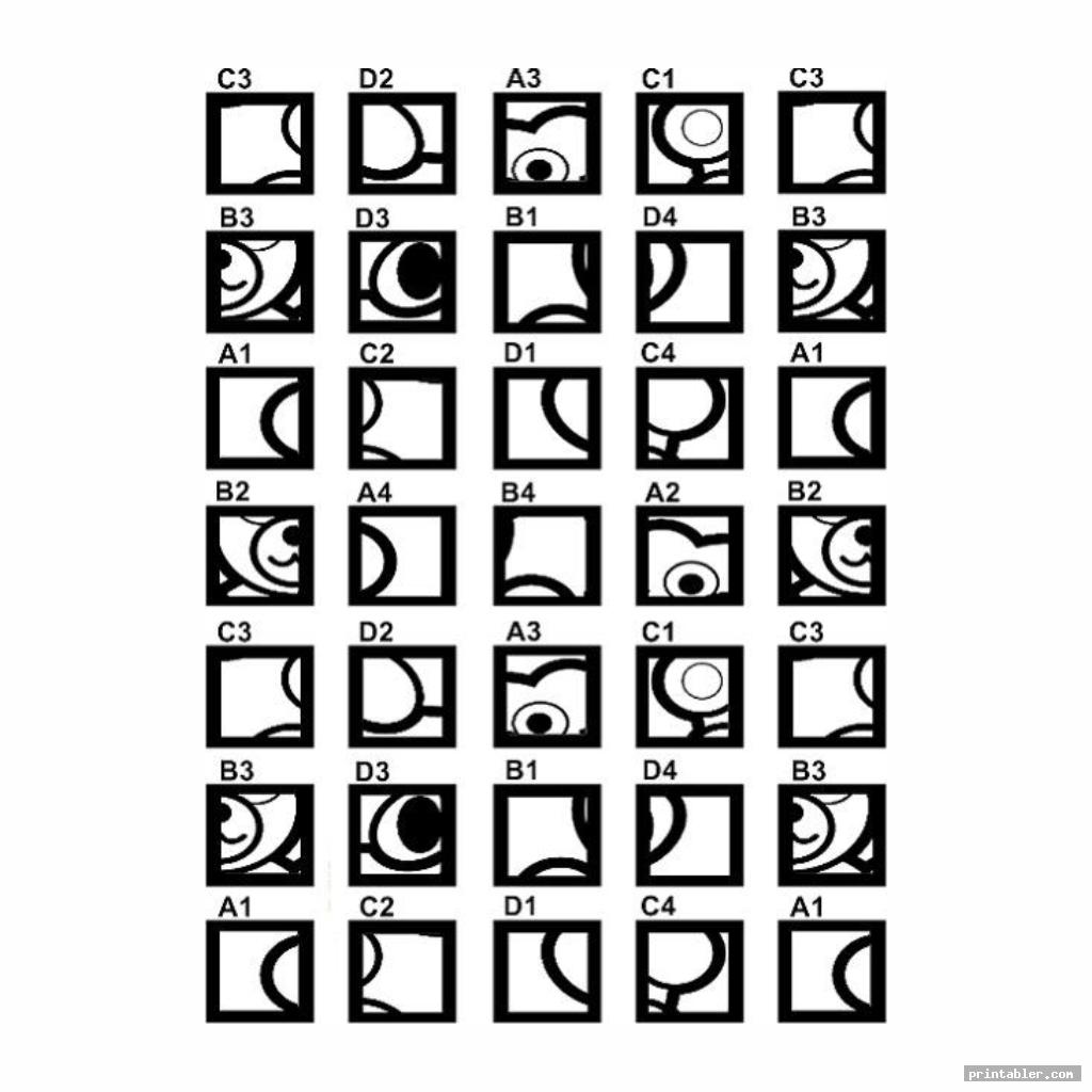 simple mystery grid drawing printable