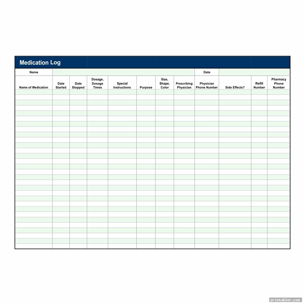 simple printable medication log sheets