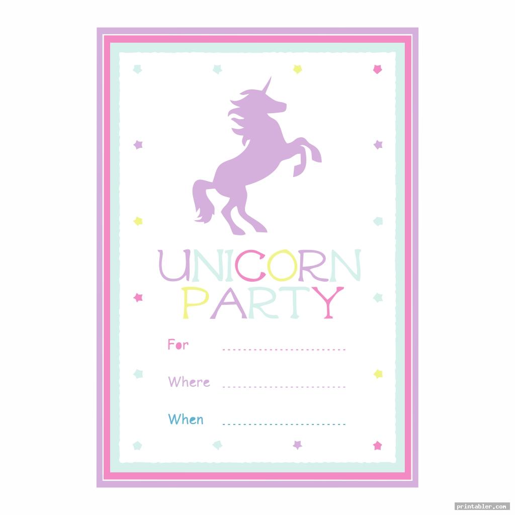 simple unicorn invitations printable