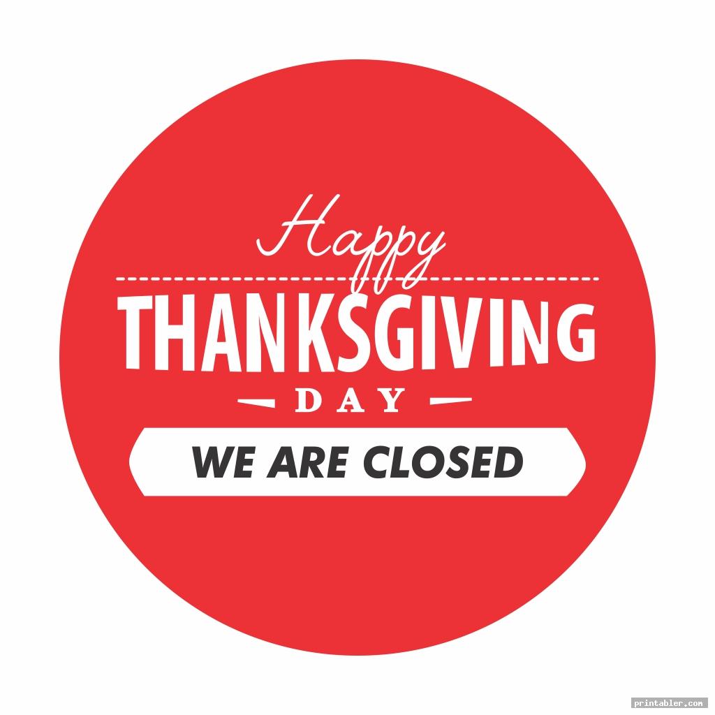 Thanksgiving Closed Sign Printable