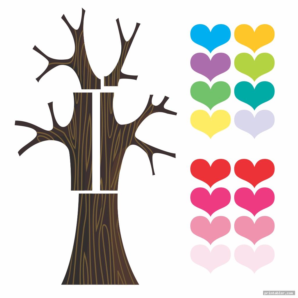 tree valentine printable cutting worksheets preschool