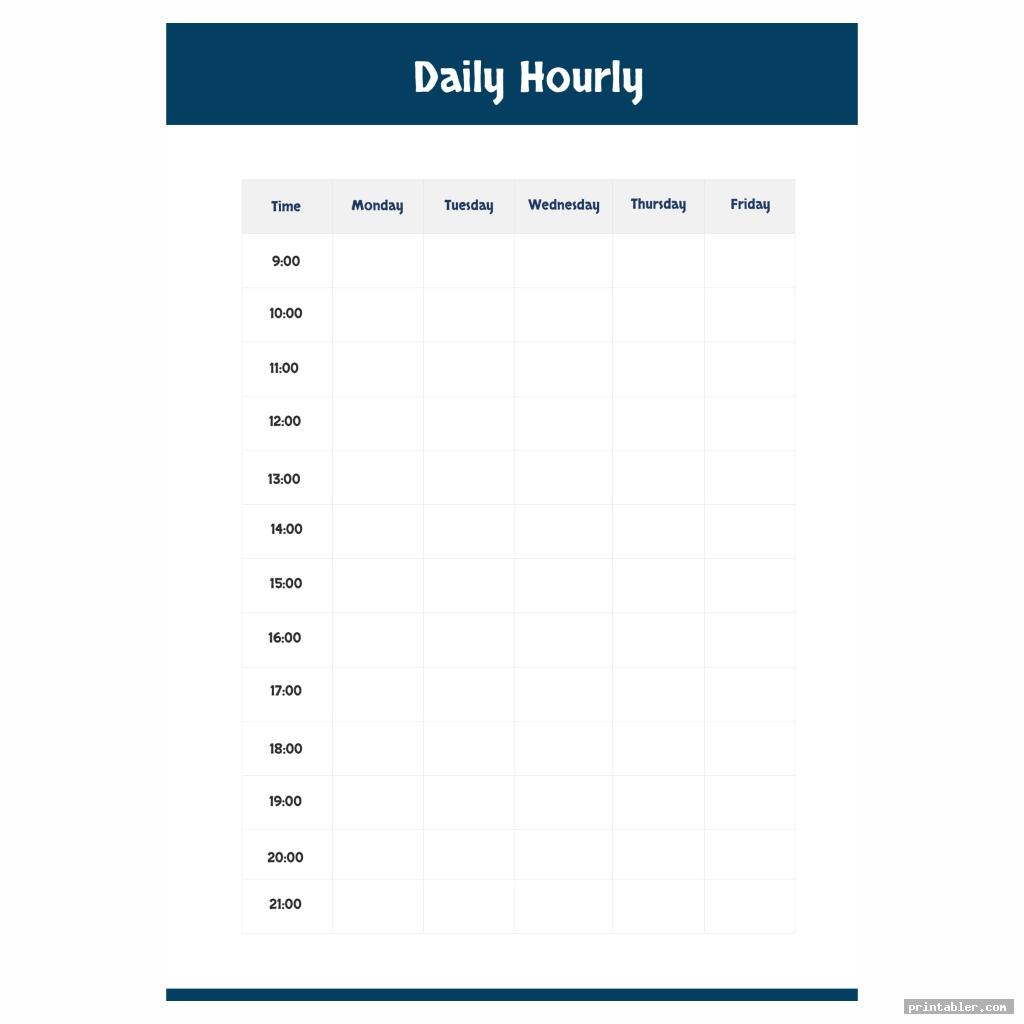 weekly hourly calendar printable image free