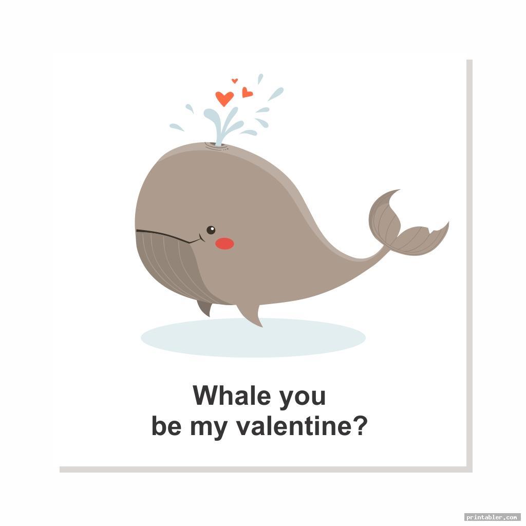 whale funny valentine cards for friends