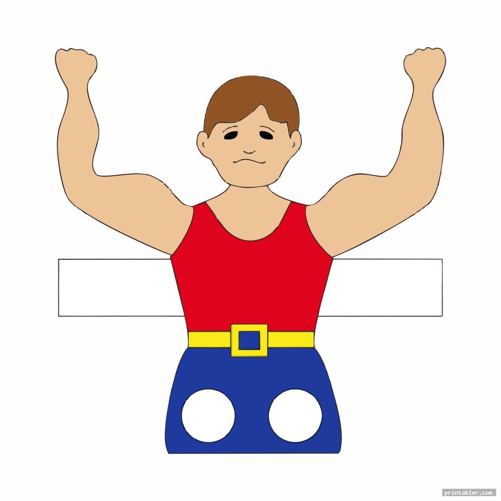 wrestler people puppet printable template