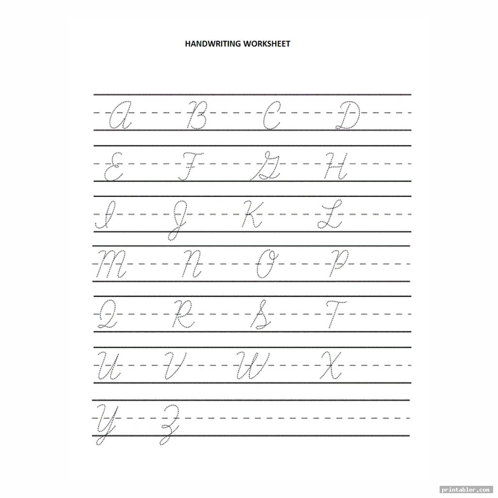 Blank Cursive Worksheets Printable