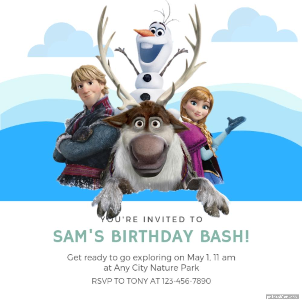 cool frozen birthday invitations printable
