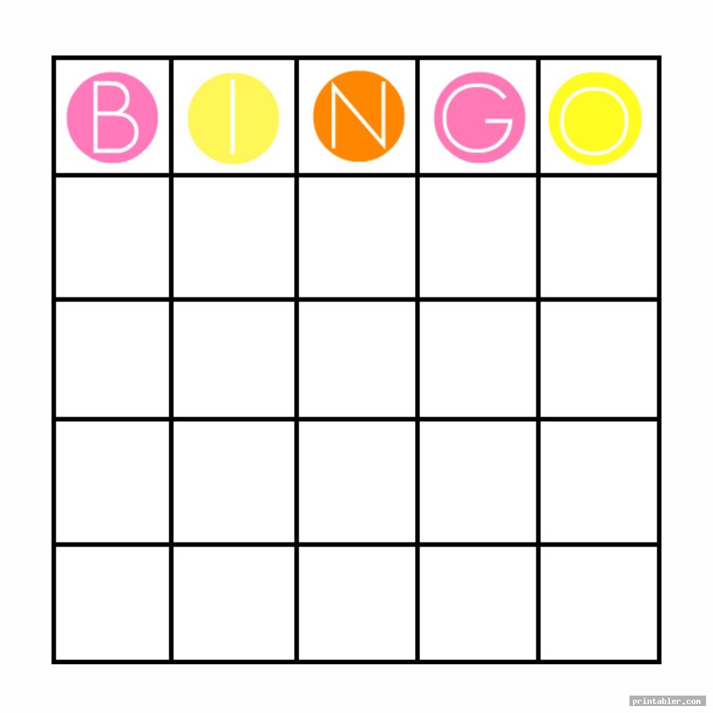 Custom Bingo Card Printable Template