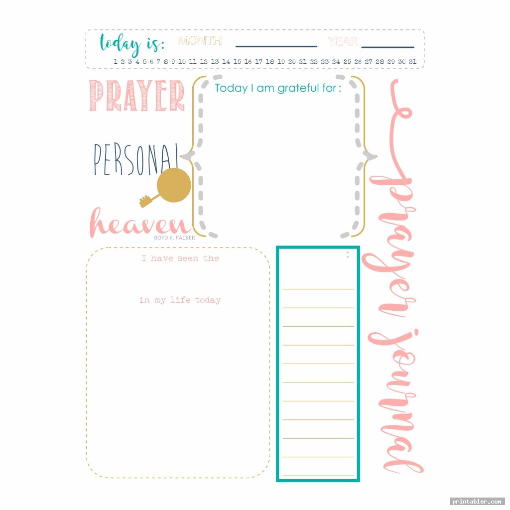 cute printable prayer journal template