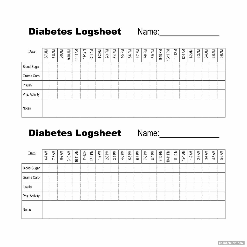 Diabetic Food Log Sheets Printable Gridgit