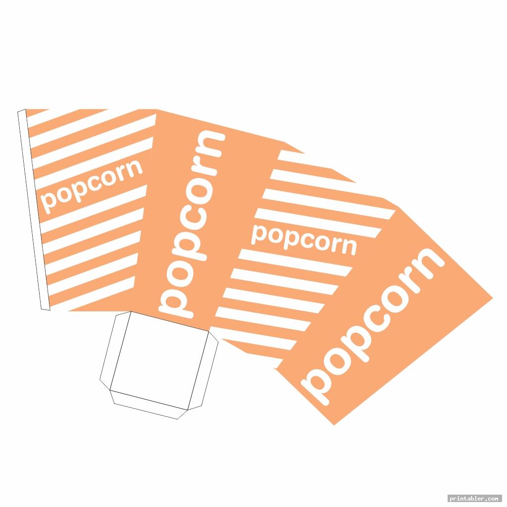 orange printable popcorn box