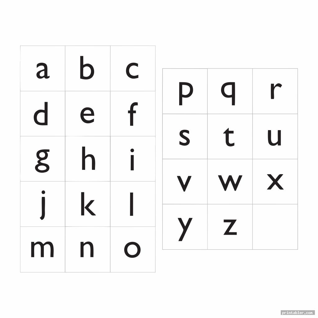 Printable Lower Case Alphabet Flash Cards - Gridgit.com