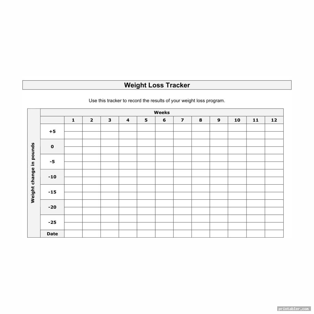 printable weight loss tracker image free