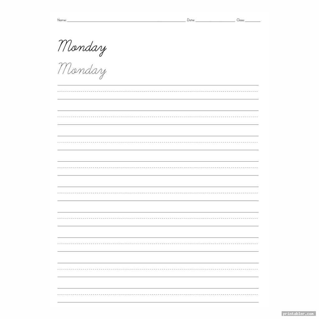 simple blank cursive worksheets printable