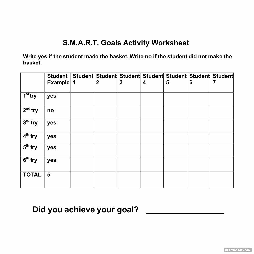 simple blank printable goals template smart