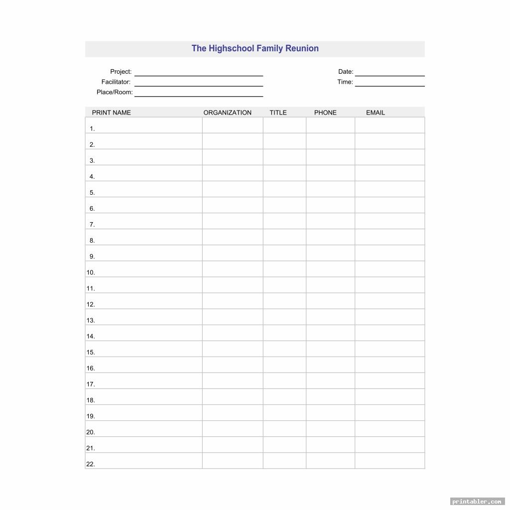 simple family reunion forms printable
