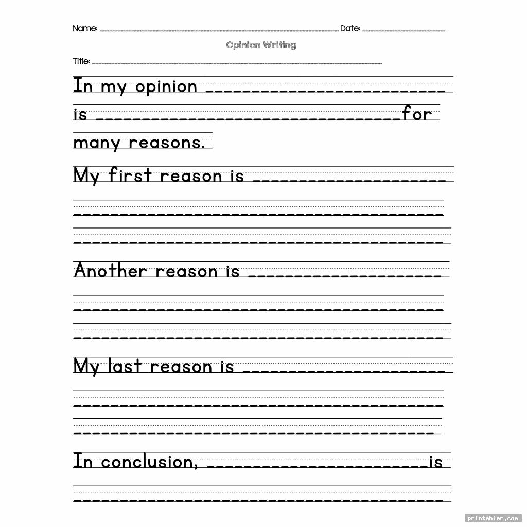 simple printable templates for 2nd grade opinion writing
