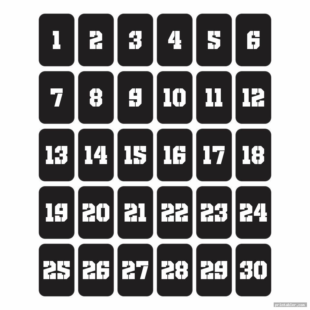 black and white number flashcards 1 30 printable