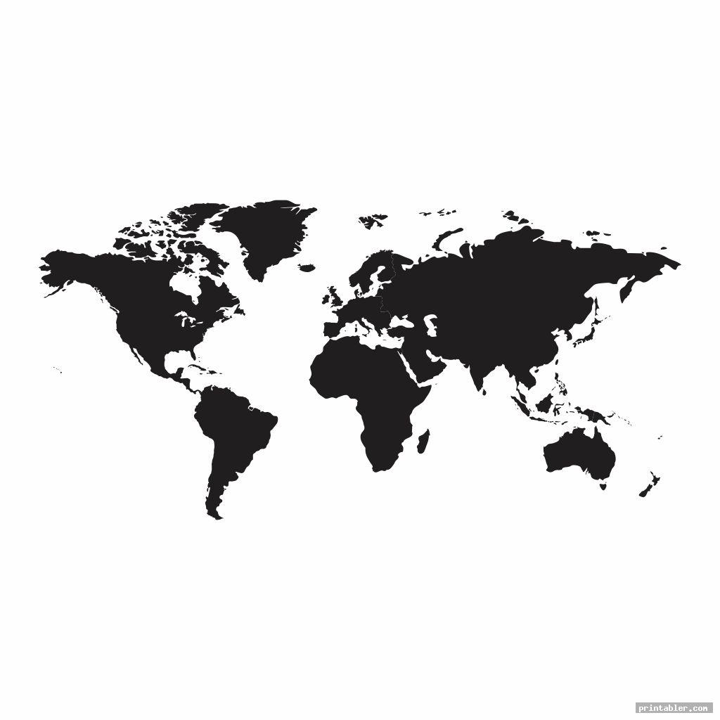 black blank world maps printable