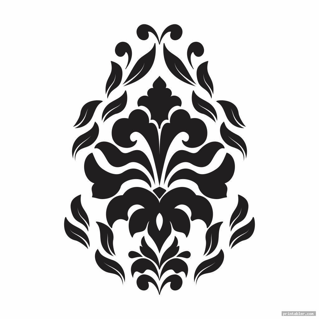 Printable Wall Stencils Damask - Gridgit.com