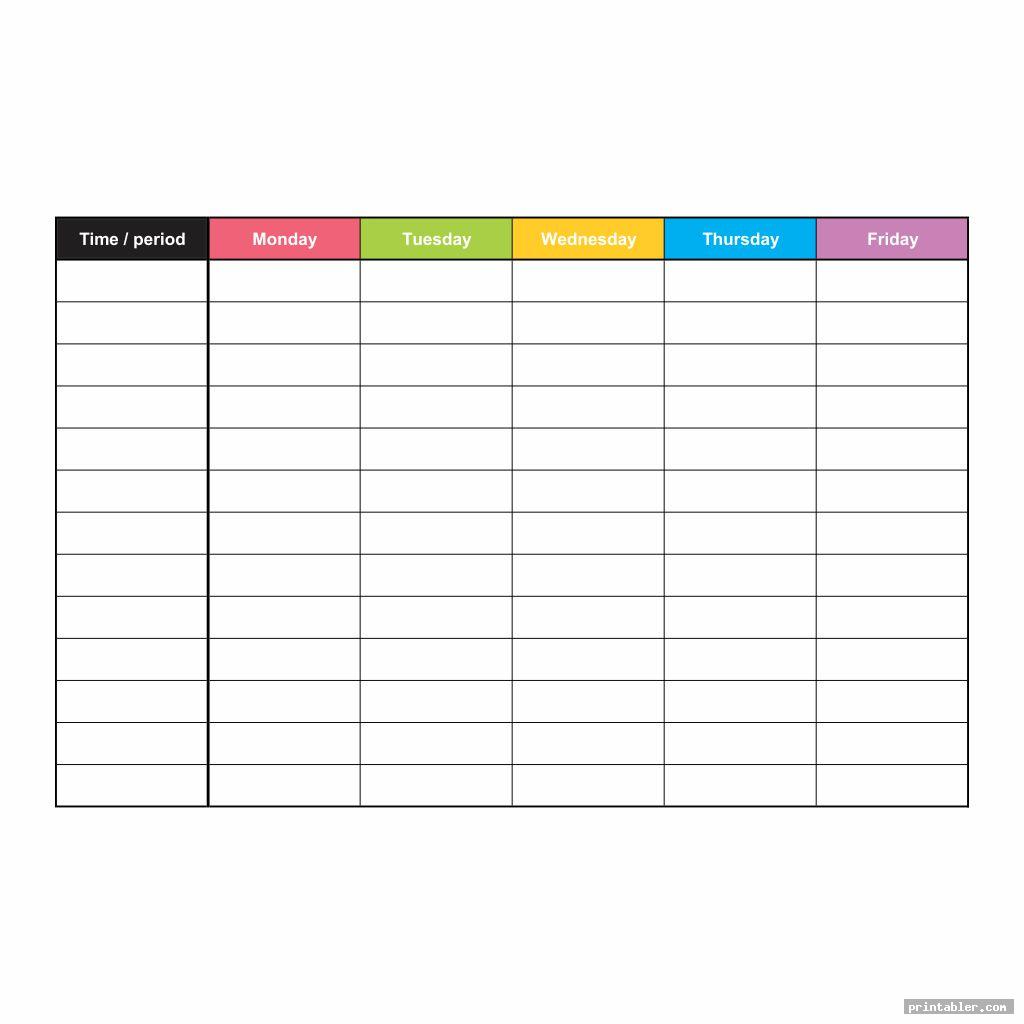Monday To Friday Planner Template Calendar For Planning Monday 
