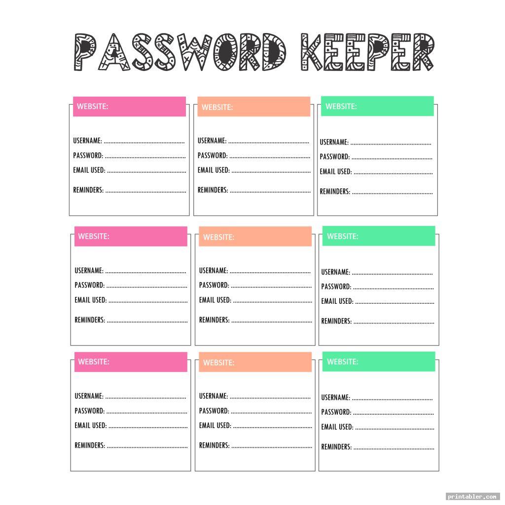 Password Keeper Printable - Gridgit.com