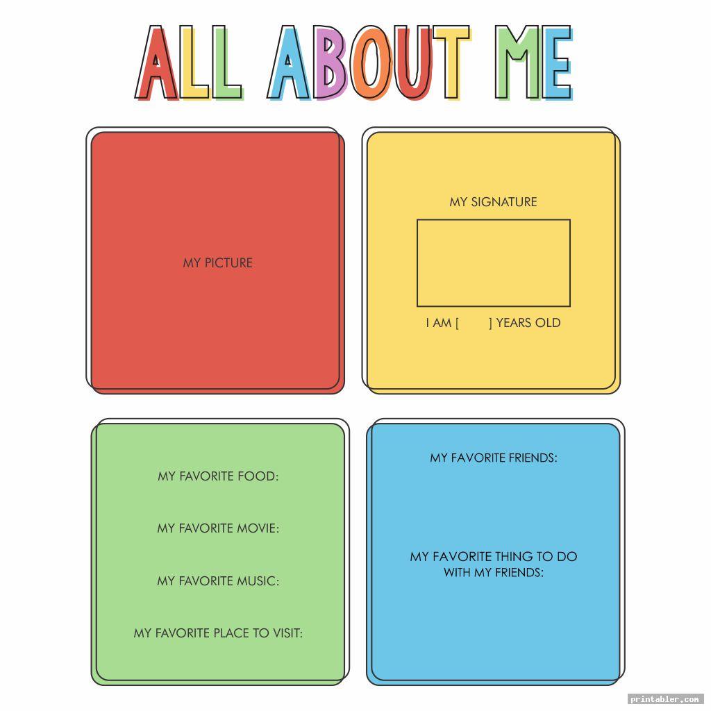 Printable All About Me Posters