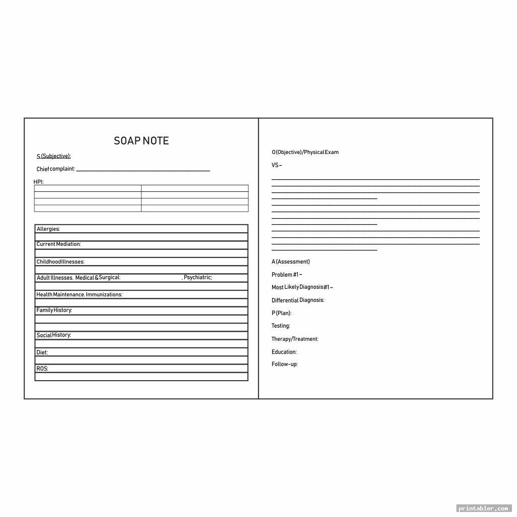 complete printable counseling soap note templates