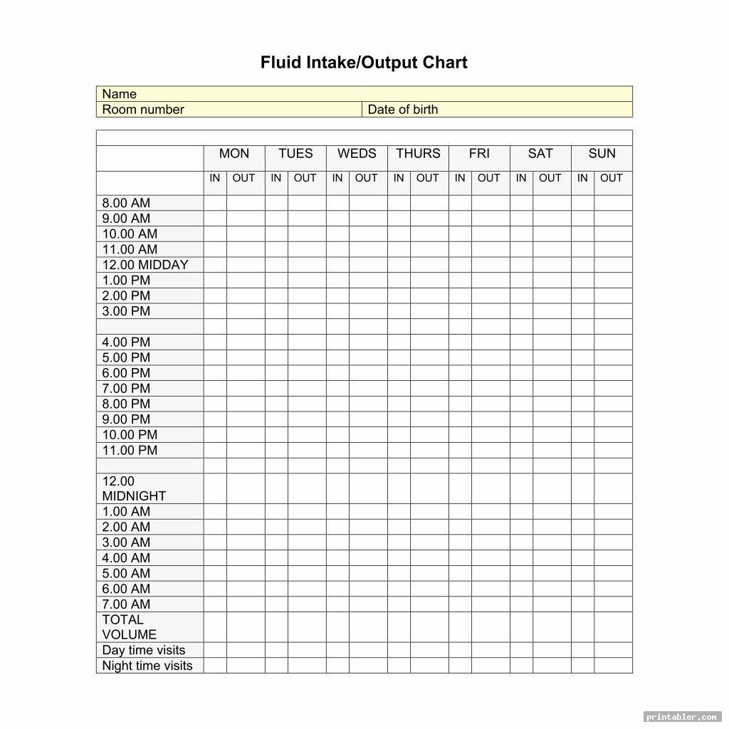 Printable Fluid Chart Template