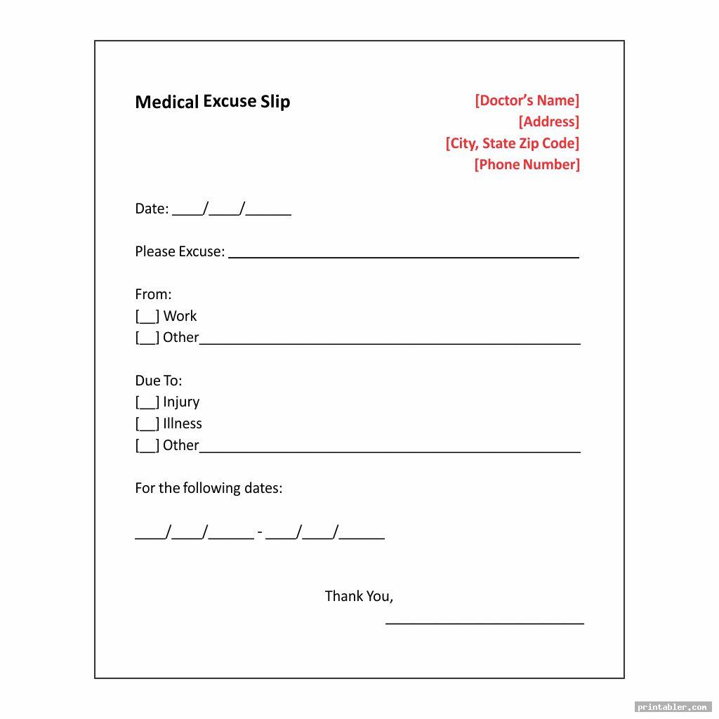 cool blank printable doctor note