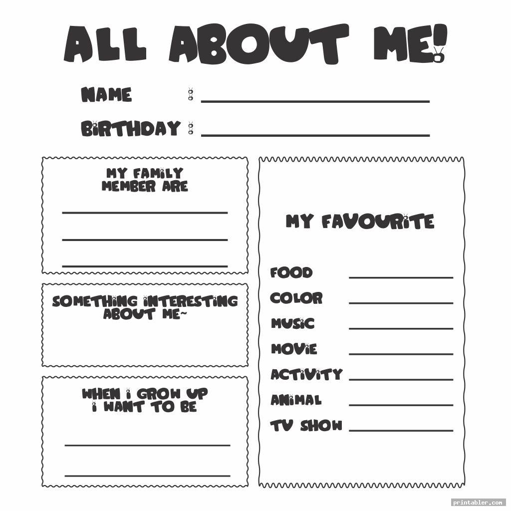 cute printable all about me posters