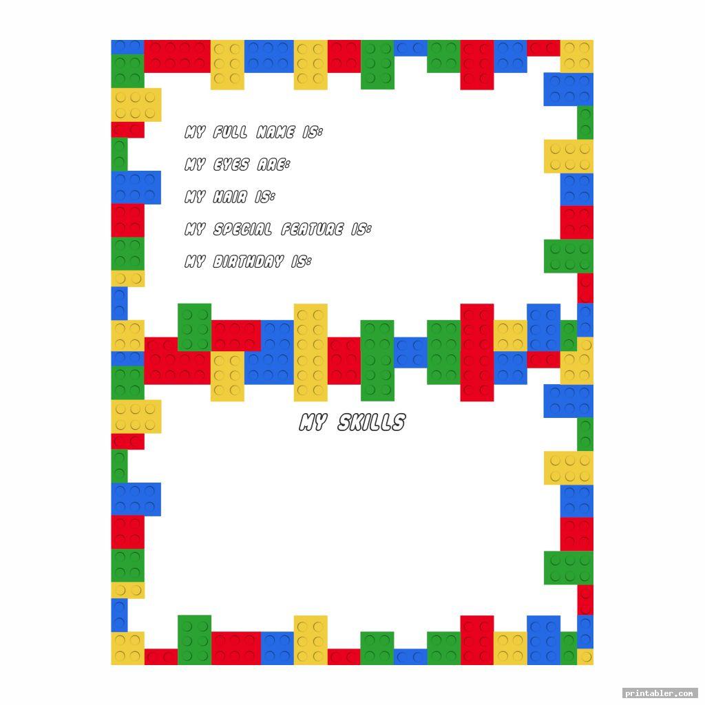 lego brick printable all about me posters
