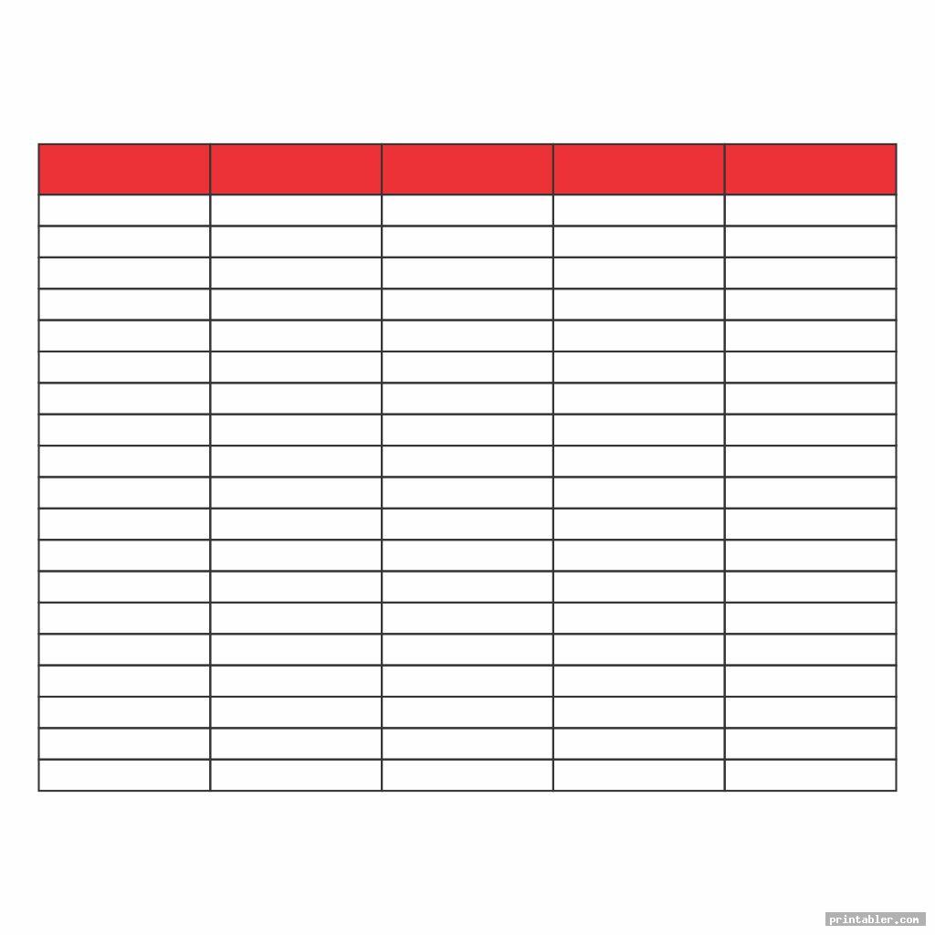 Printable Column Template 5 Columns Gridgit