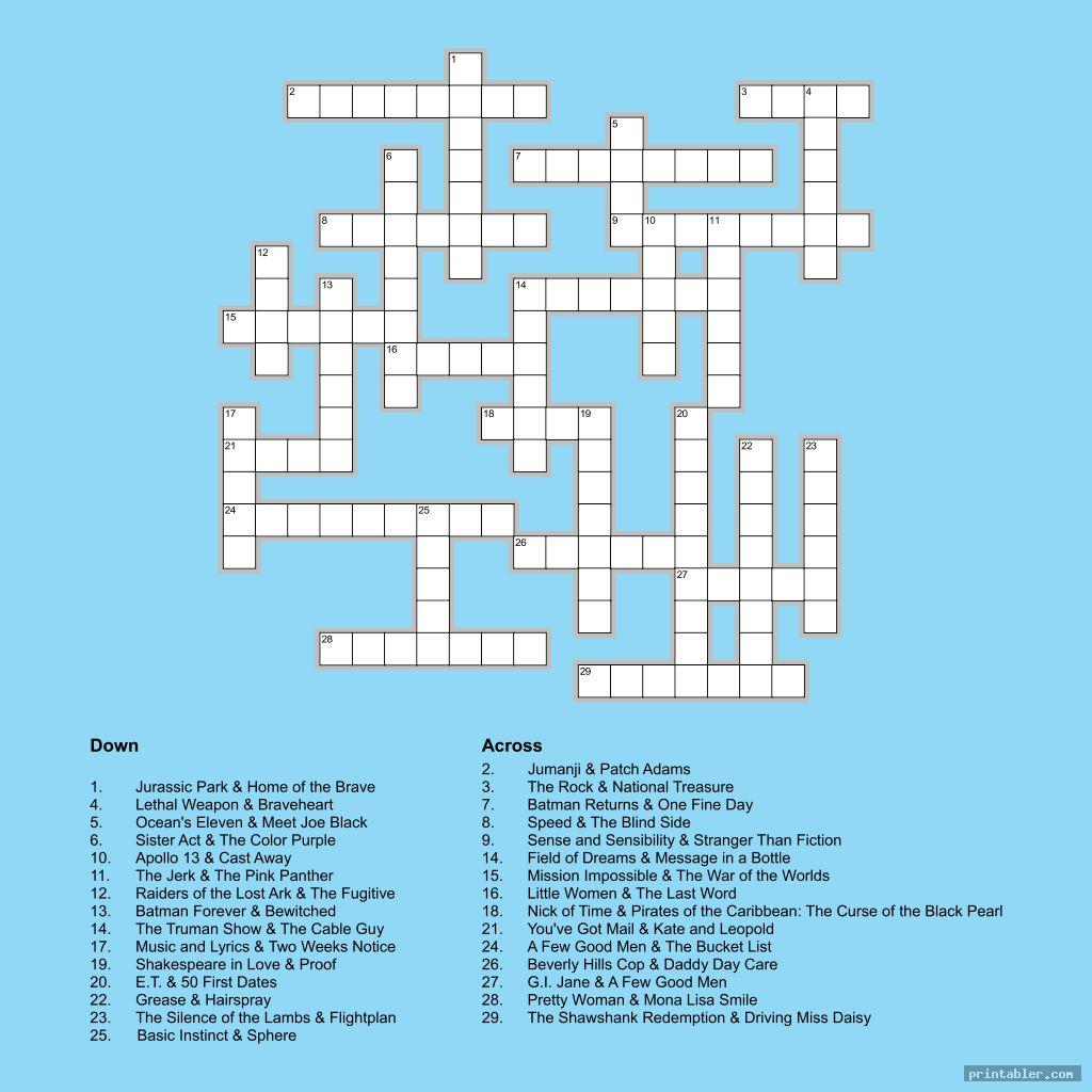 Printable People Crossword Puzzles