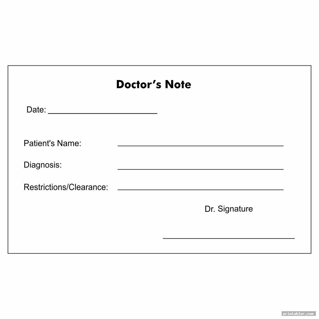 simple blank printable doctor note