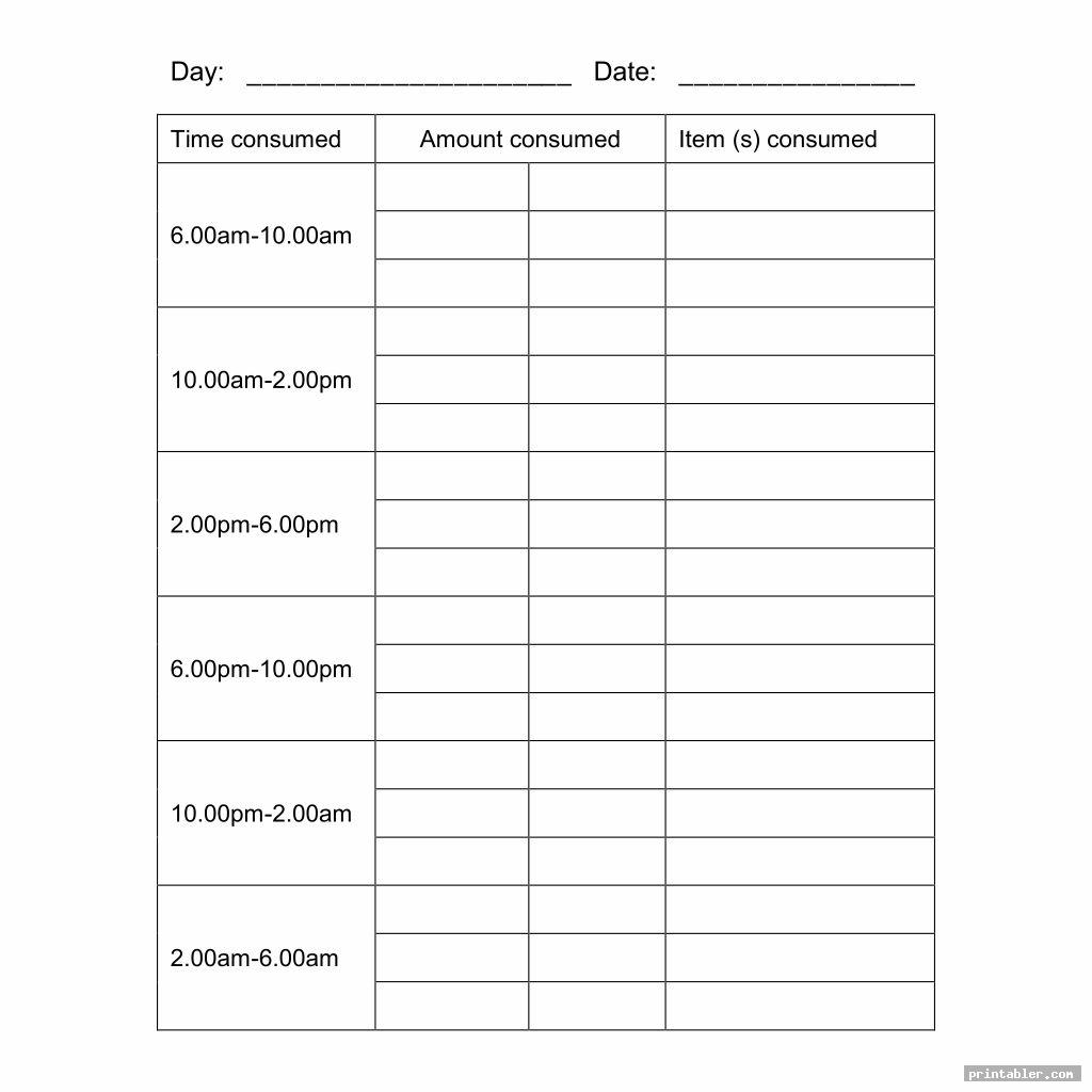 Printable Fluid Chart Template