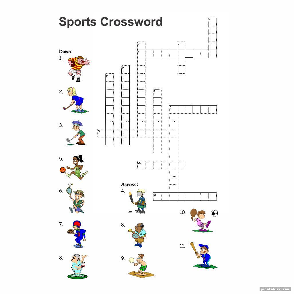 sport crossword printable image free