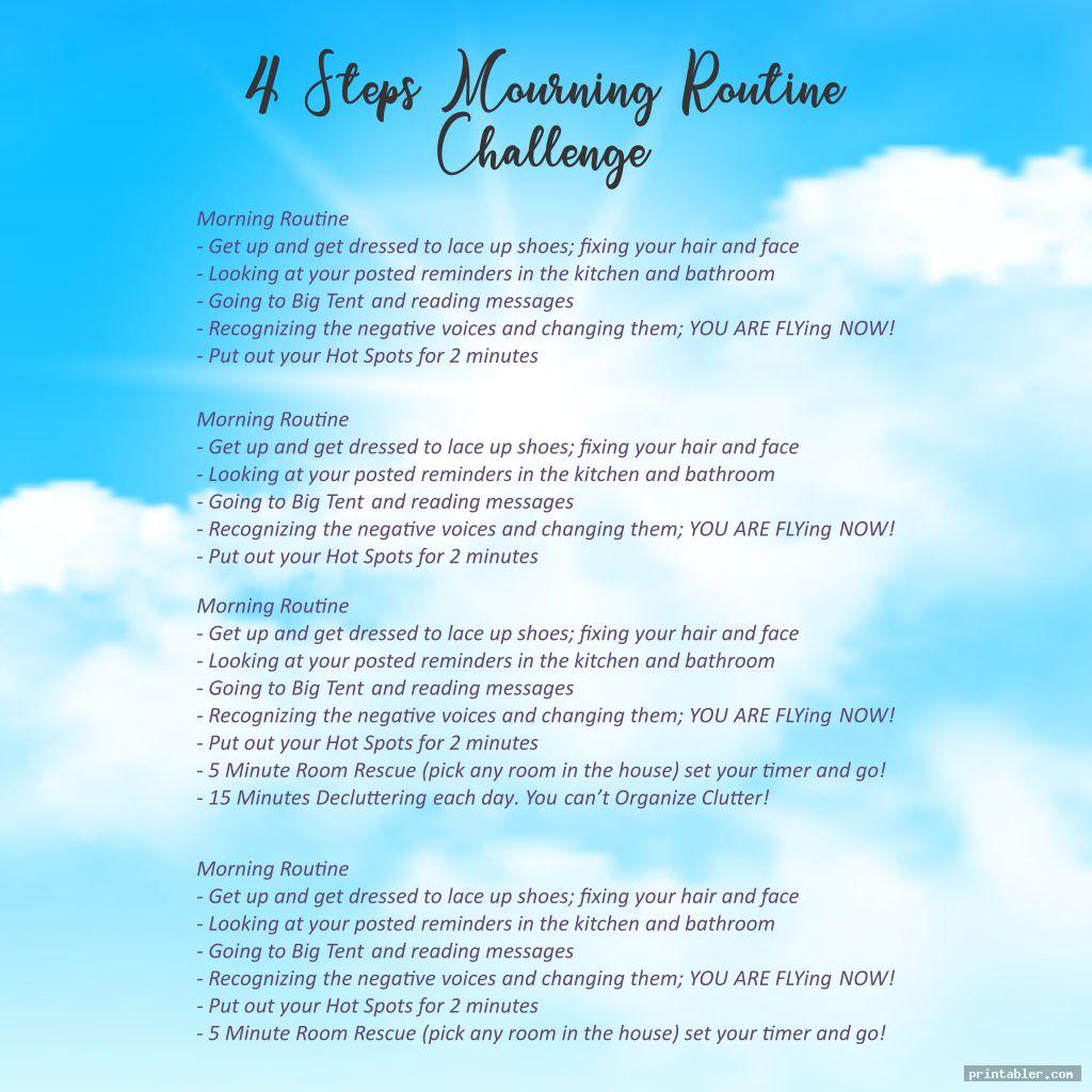 4 steps printable morning routine flylady