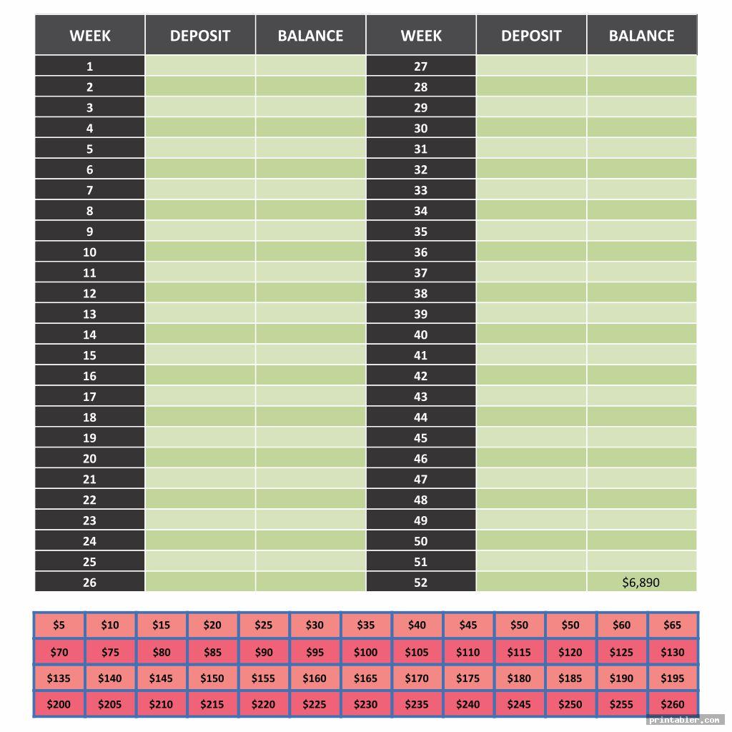 Bi Weekly Money Challenge Printable