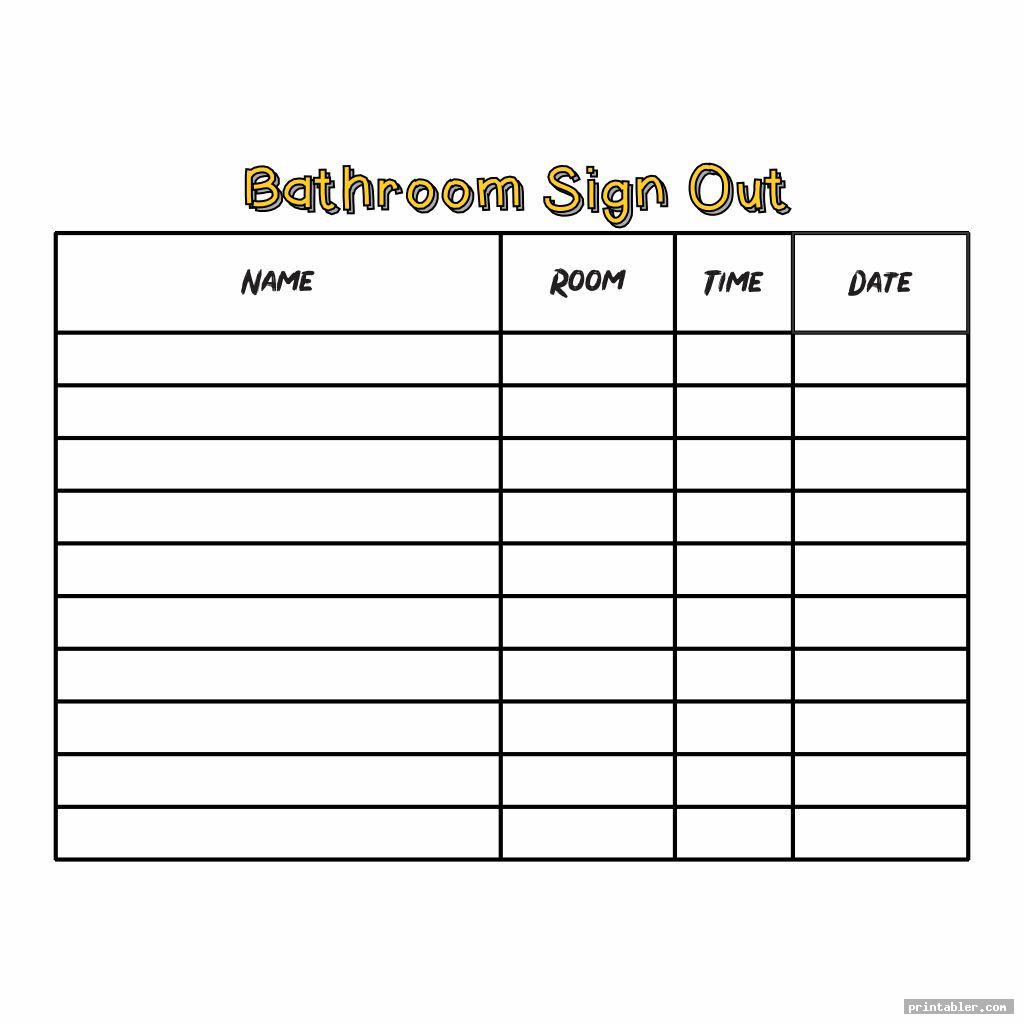 bathroom sign out sheet printable for kids