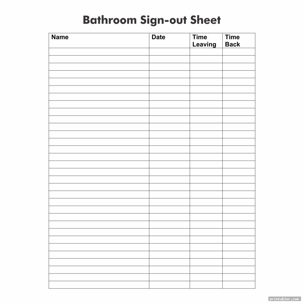 bathroom sign out sheet printable image free