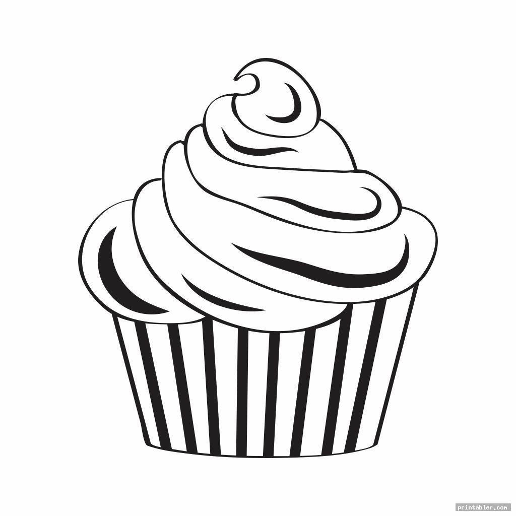 Printable Birthday Cupcake Outlines