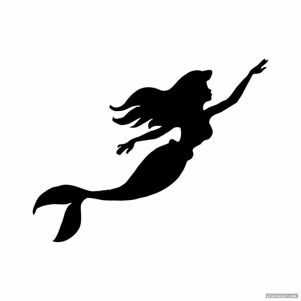 beautiful the little mermaid silhouette printables