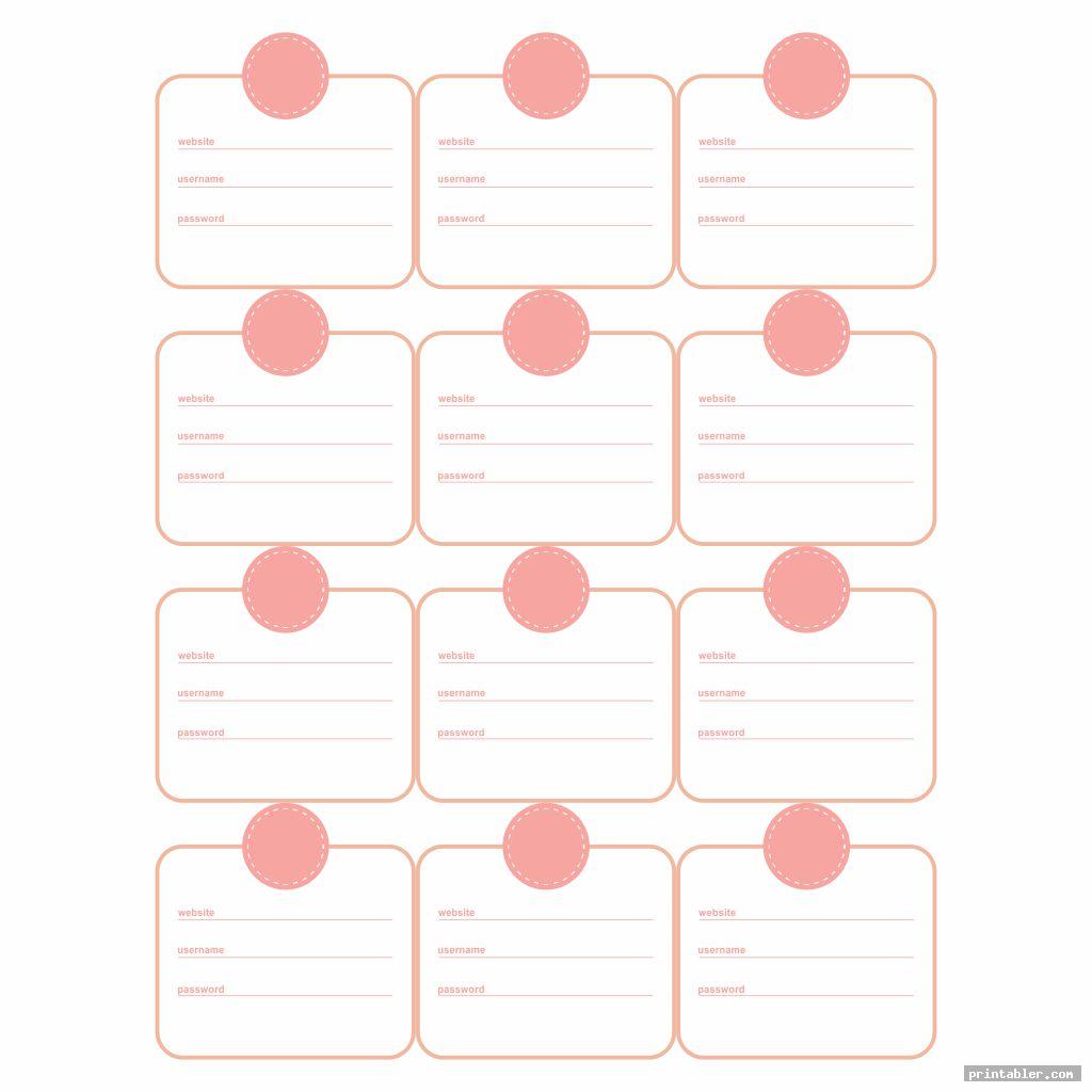 Username and Password Sheet Printable 2