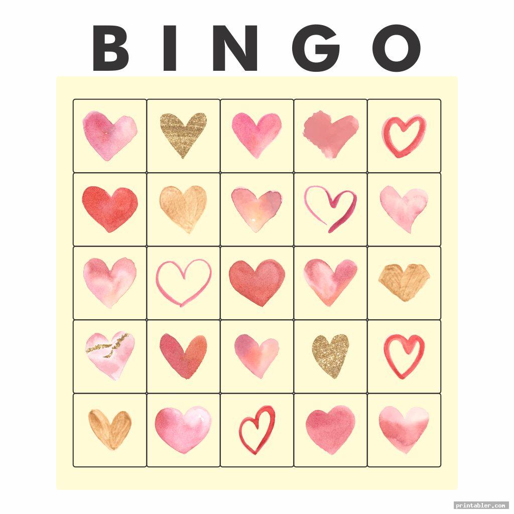 beautiful valentine cookie bingo card printable