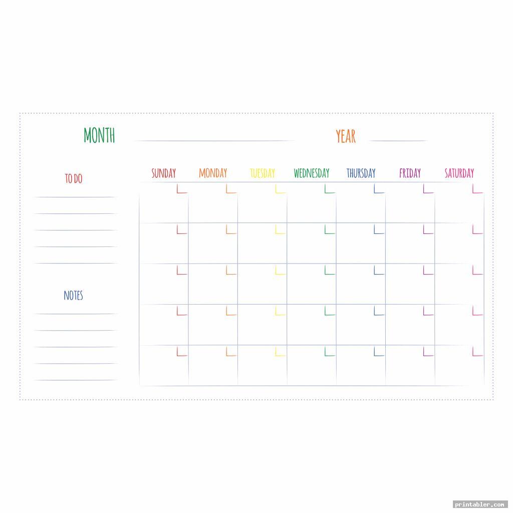 blank cute printable calendar templates