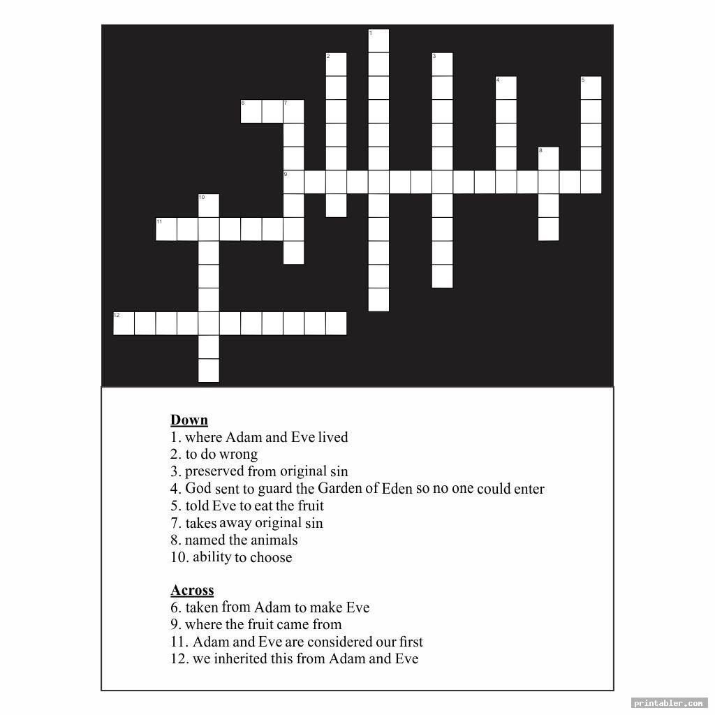 blank prayer crossword puzzle printable