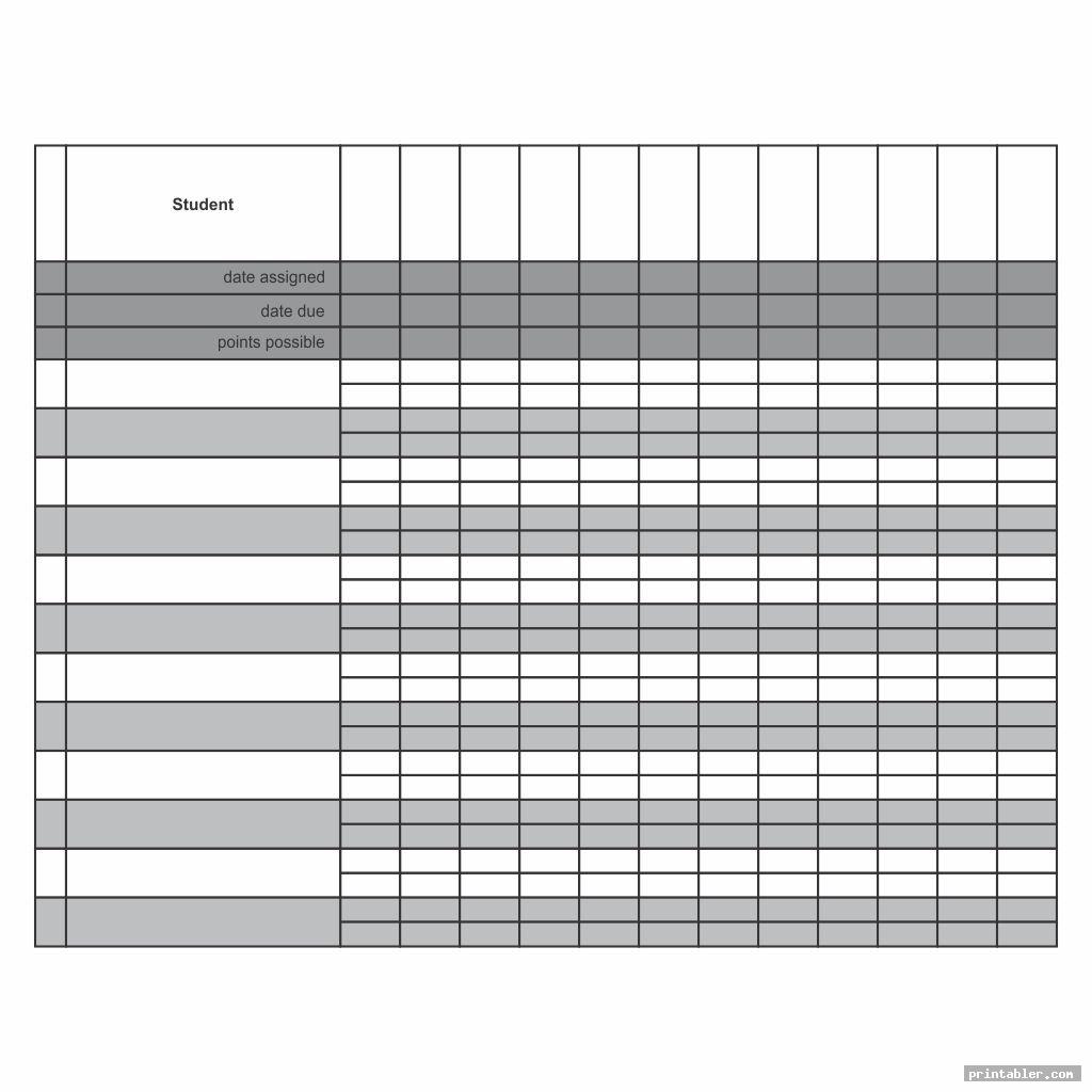 Printable Grade Sheet For Students Gridgit