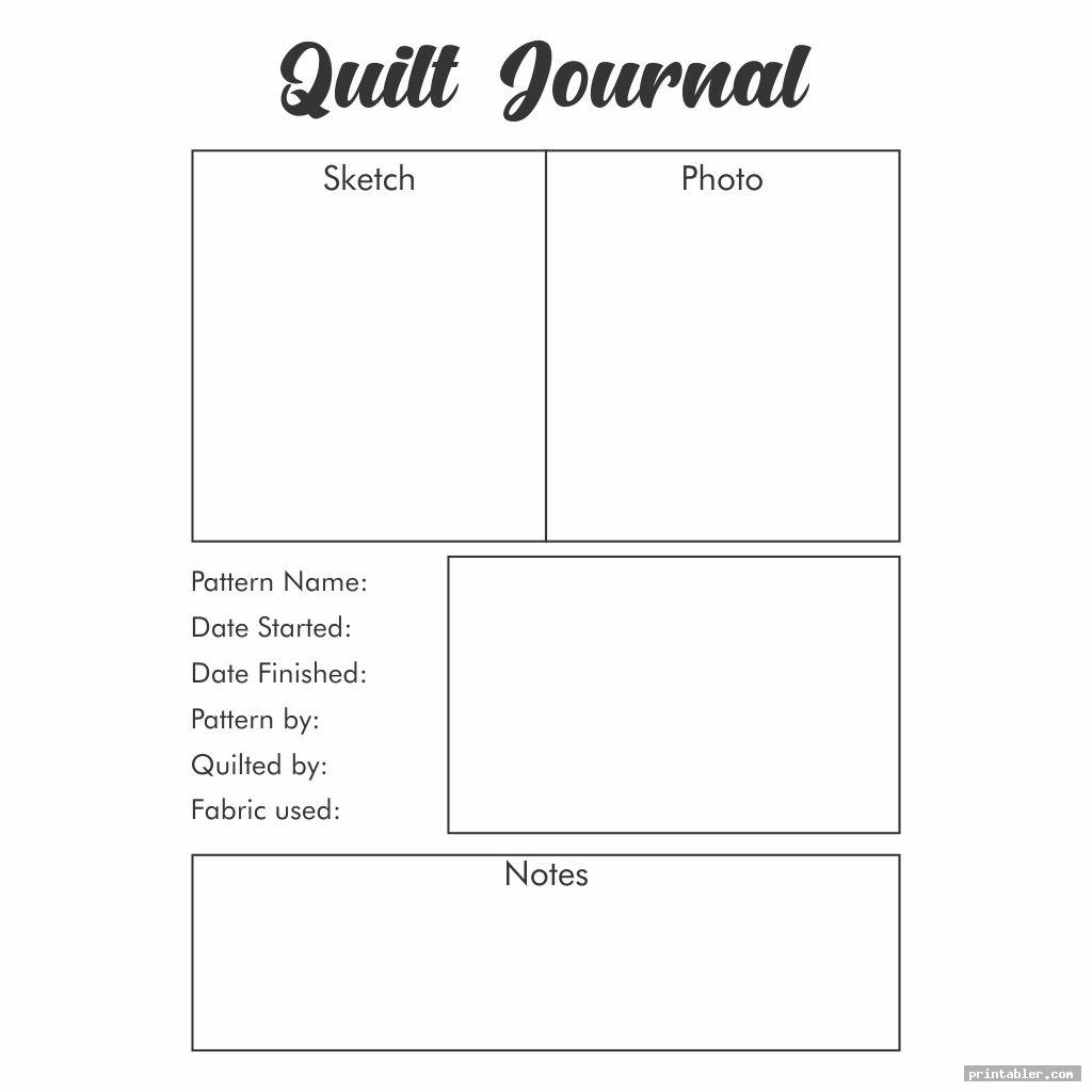 blank printable quilt journal pages