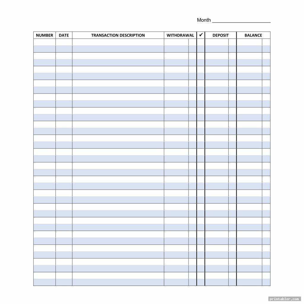 Checkbook Transaction Register Printable Gridgit